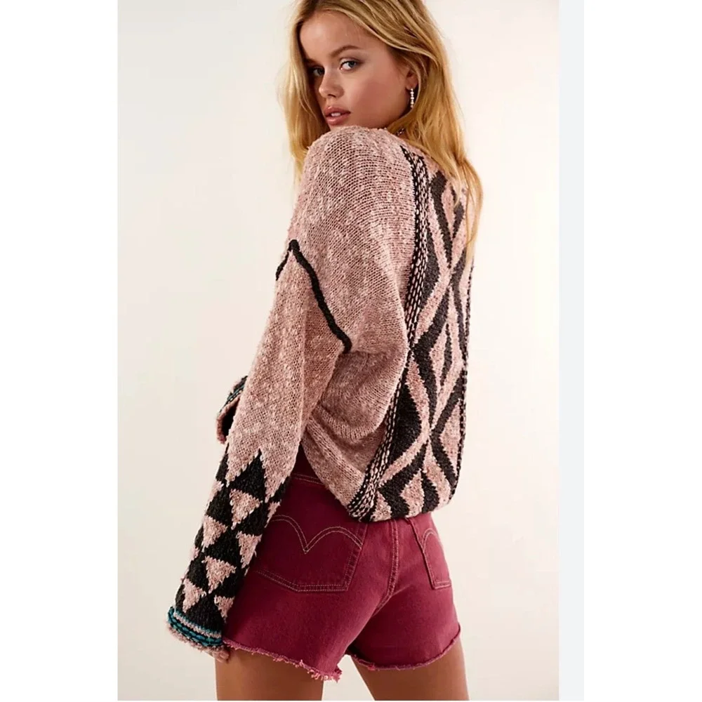 Free People Jackson Dolman Sleeve Pullover Woman Size S Rosewater